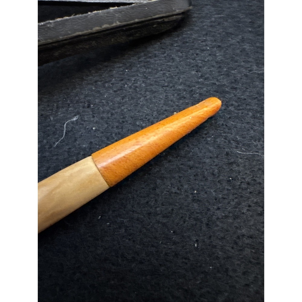 Vintage Block Meerschaum Pipe Amber Stem Hand Carved Estate Tobacco Pipe Case - Picture 2 of 16
